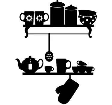 Sticker decorativo scaffali cucina - TenStickers