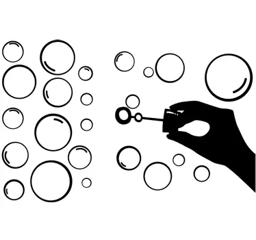 Sticker decorativo silhouette bolle di sapone - TenStickers