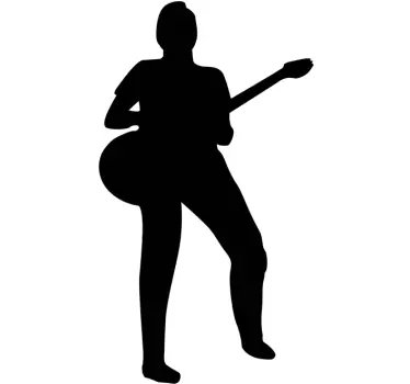 Sticker decorativo silhouette chitarrista - TenStickers