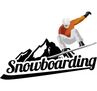 Sticker decorativo silhouette snowboard - TenStickers