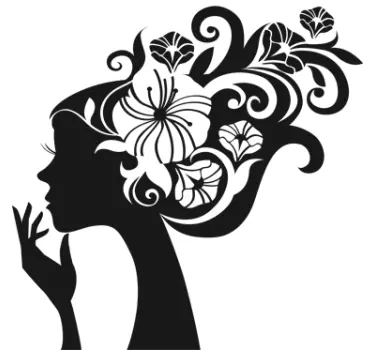 Sticker decorativo silhouette testa fiorita - TenStickers