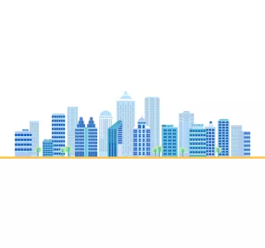 Sticker decorativo skyline di giorno - TenStickers