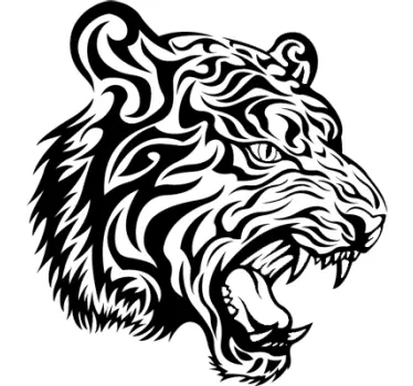 Sticker decorativo tigre ruggente - TenStickers