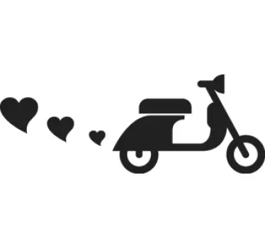 Sticker decorativo vespa con cuoricini - TenStickers