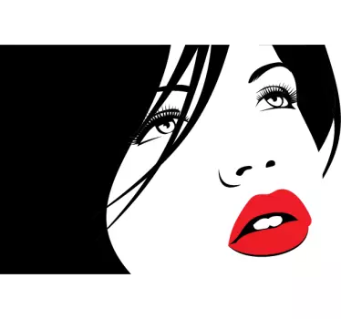 Sticker decorativo viso ragazza 10 - TenStickers