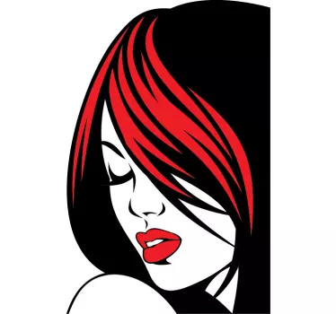 Sticker decorativo viso ragazza 40 - TenStickers