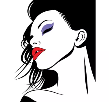 Sticker decorativo viso ragazza 60 - TenStickers