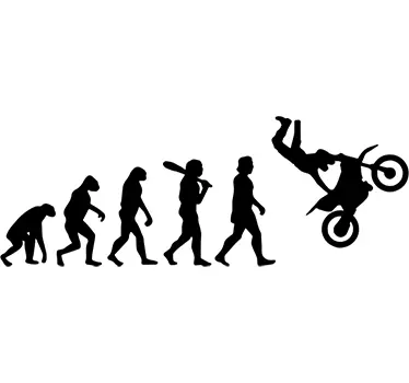 Sticker evoluzione umana moto - TenStickers