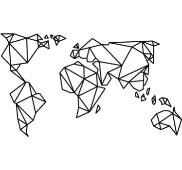 Sticker murale mappamondo origami - TenStickers