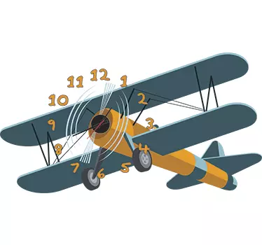 Sticker orologio bambini aereo - TenStickers