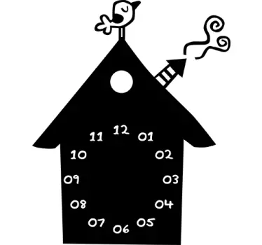 Sticker orologio bambini casa piccioni - TenStickers