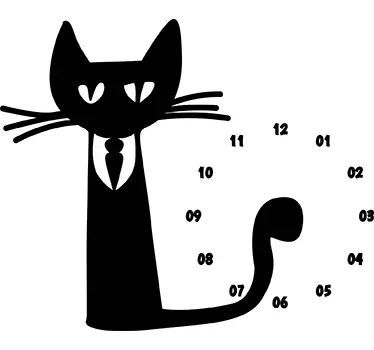 Sticker orologio bambini signor gatto - TenStickers