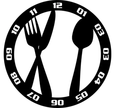 Sticker orologio coltello e forchetta - TenStickers