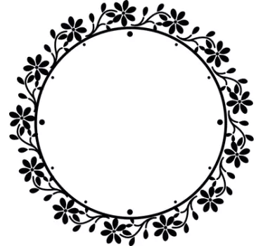 Sticker orologio cornice cerchio fiori - TenStickers