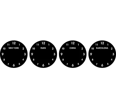 Sticker orologio paesi - TenStickers