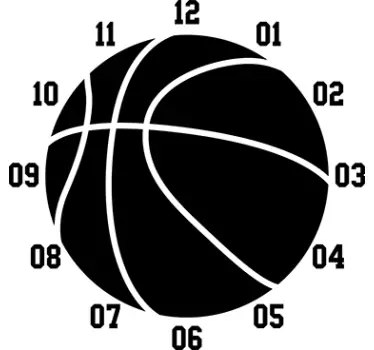 Sticker orologio pallone basket - TenStickers