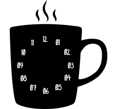 Sticker orologio tazza di caffé - TenStickers
