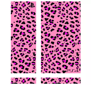 Sticker PS4 leopardo rosa - TenStickers