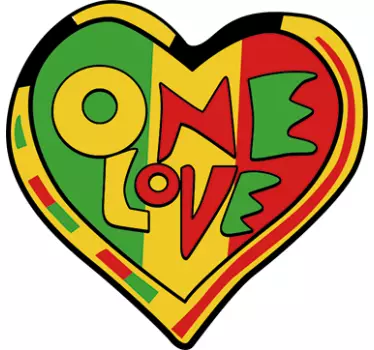 Sticker rasta cuore One Love - TenStickers