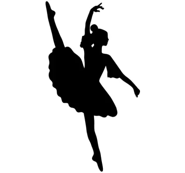 Sticker silhouette ballerina sulle punte - TenStickers