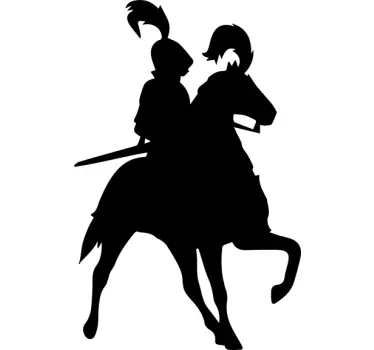 Sticker silhouette cavaliere - TenStickers