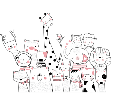 Sticker testiera disegno animale minimalista - TenStickers