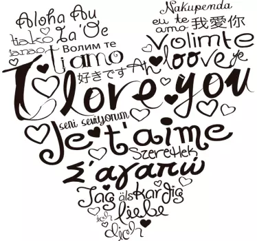 Ti amo adesivo murale lingue - TenStickers