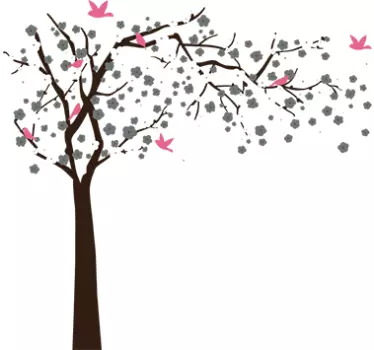 Wall sticker albero e uccellini - TenStickers