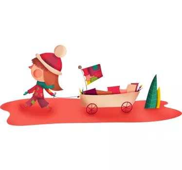 Wall sticker bambina passeggia nel bosco - TenStickers