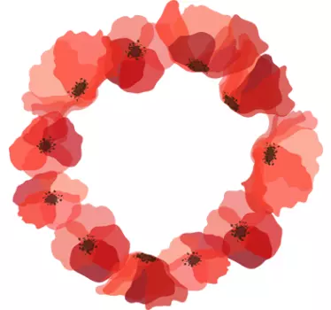 Wall sticker cerchio papaveri - TenStickers