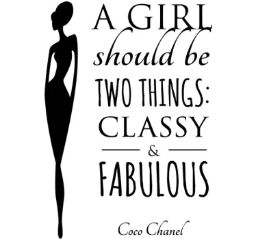 Wall Sticker Frase Coco Chanel - TenStickers