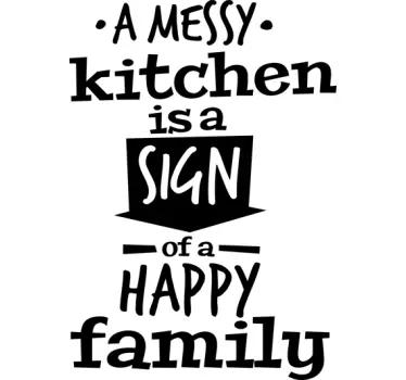 Wall Sticker Messy Kitchen Happy Family - TenStickers