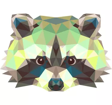 Wall sticker orsetto lavatore origami - TenStickers