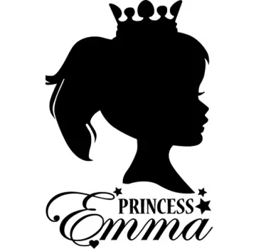 Wall sticker personalizzato silhouette principessa - TenStickers