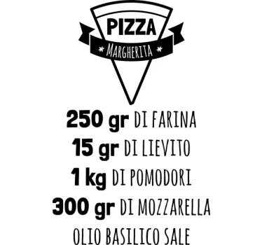 Wall sticker ricetta Pizza Margherita - TenStickers