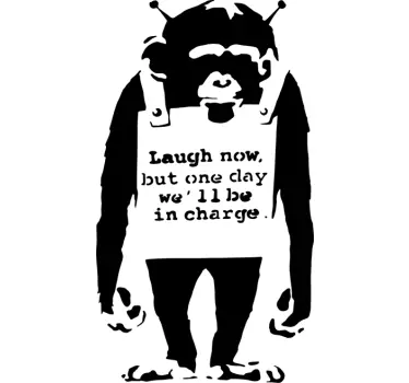Adesivo murale Scimmia Bansky - TenStickers