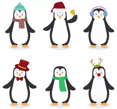 Wall sticker set pinguini - TenStickers