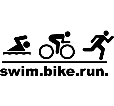 Wall sticker swim.bike.run. - TenStickers