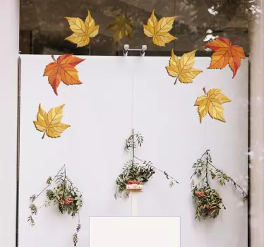 Set di 9 Sticker decorativo foglie di autunno - TenStickers