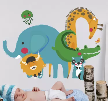 Adesivo per porta animali giungla - TenStickers