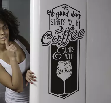 Adesivo cucina caffe' e vino - TenStickers