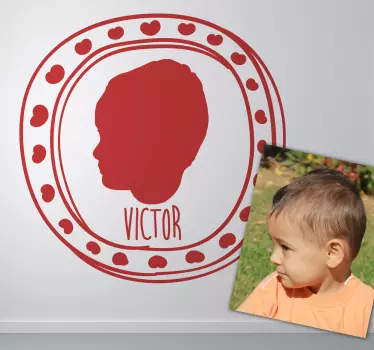 Sticker Bambini Silhouette Ritratto - TenStickers