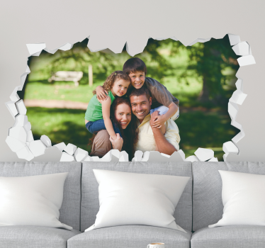 Adesivo murale camera da letto illusione buco nel muro - TenStickers