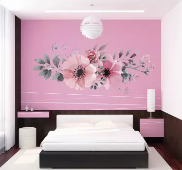Adesivo floreale rose acquarello - TenStickers