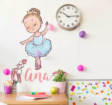 Adesivo ballerina nome - TenStickers