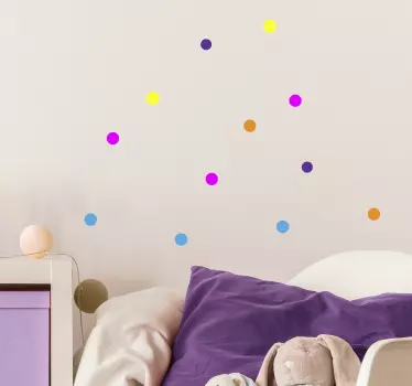 Adesivo geometrico disposizioni di punti vivaci - TenStickers