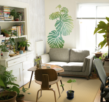 Adesivo decorativo Monstera Deliciosa Acquerello - TenStickers