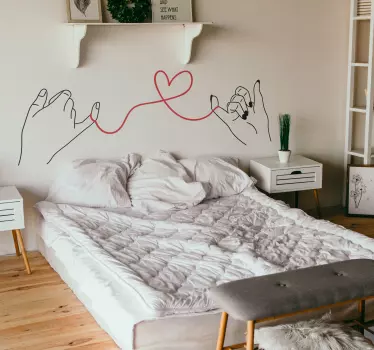 Adesivo murale San Valentino Il filo rosso - TenStickers