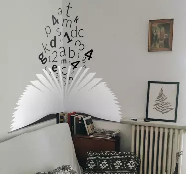 Adesivo testiera letto libro - TenStickers