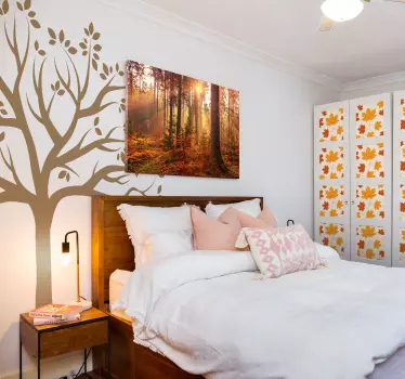 Sticker decorativo silhouette albero autunno - TenStickers